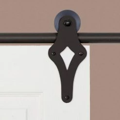 Quiet Glide 72 in. Palm-Leis Black Sliding Barn Door Round Track and Hardware Kit -Baldwin Sales Store black quiet glide barn door hardware qg1300pl08 4f 1000