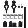 Quiet Glide 72 in. Palm-Leis Black Sliding Barn Door Round Track and Hardware Kit -Baldwin Sales Store black quiet glide barn door hardware qg1300pl08 64 1000
