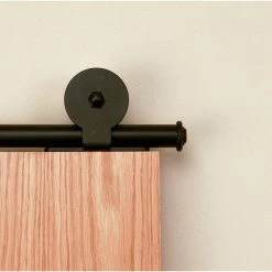 Quiet Glide 72 in. Top Mount Black Sliding Barn Door Round Track and Hardware Kit -Baldwin Sales Store black quiet glide barn door hardware qg1300tm08 31 1000