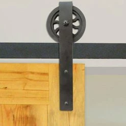 Quiet Glide Hook Strap Black Rolling Barn Door Hardware Kit with 5 in. Wheel -Baldwin Sales Store black quiet glide barn door hardware qgfr1300hk508 31 1000