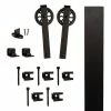 Quiet Glide Hook Strap Black Rolling Barn Door Hardware Kit with 5 in. Wheel -Baldwin Sales Store black quiet glide barn door hardware qgfr1300hk508 64 1000