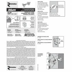 Blum CLIP Series 35 mm Spring Closing Full Overlay for Frameless Cabinet Hinge (2-Pack) -Baldwin Sales Store blum cabinet hinges bp71m25521180s 76 1000