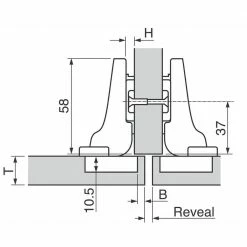 Blum MODUL Series 35 mm Spring Closing Half Overlay for Frameless Cabinet Hinge (2-Pack) -Baldwin Sales Store blum cabinet hinges bp91m26521180 1f 1000