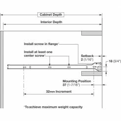 Blum 21-5/8 in. (550 mm) 3/4 Extension Side Mount Nylon Drawer Slide, 1-Pair (2-Pieces) -Baldwin Sales Store blum drawer slides t230m34550 44 1000