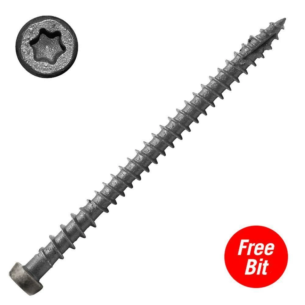 DeckLok #10 x 2-3/4 in. Star Drive Self-Countersinking Flat Head ACQ Compatible River Rock Composite Deck Screws (75 per Pack) 5 DeckLok #10 x 2-3/4 in. Star Drive Self-Countersinking Flat Head ACQ Compatible River Rock Composite Deck Screws (75 per Pack) - Image 3