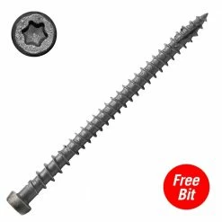DeckLok #10 x 2-3/4 in. Star Drive Self-Countersinking Flat Head ACQ Compatible Gray Composite Deck Screws (350 per Pack) -Baldwin Sales Store decklok deck screws cd234ttg350 4f 1000