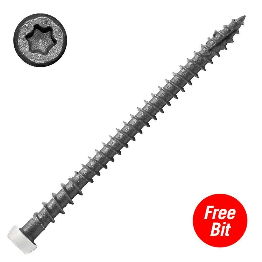 DeckLok #10 x 2-3/4 in. Star Drive Self- Countersinking Flat Head ACQ Compatible White Composite Deck Screws (350-Piece) 5 DeckLok #10 x 2-3/4 in. Star Drive Self- Countersinking Flat Head ACQ Compatible White Composite Deck Screws (350-Piece) - Image 3