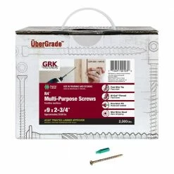 GRK Fasteners #9 x 2-3/4 in. Star Drive Round Head R4 Multipurpose Framing and Decking Screws (2,000-Pack)