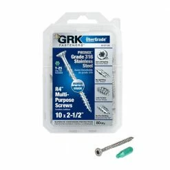 GRK Fasteners #10 x 2-1/2 in. Star Drive Flat Head Stainless Steel Multi-Purpose Wood Screw (80-Pack)