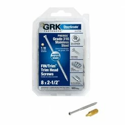GRK Fasteners #8 x 2-1/2 in. Star Drive Flat Head Stainless Steel Trim Screw (100-Pack)