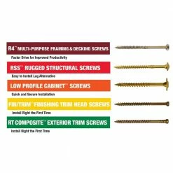 GRK Fasteners # 8 x 1-1/2 in. Star Drive Bugle Head R4 Multi-Purpose Screw Combo Kit 2 of ( 110-Pack) -Baldwin Sales Store grk fasteners wood screws 99402 44 1000