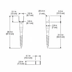 Mayne No-Dig Ground Screw -Baldwin Sales Store mayne mailbox accessories 580d00000 4f 1000