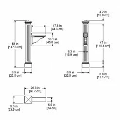 Mayne Manchester Decorative Polyethylene Mailbox Post, Black -Baldwin Sales Store mayne mailbox posts stands 5852 b 44 1000