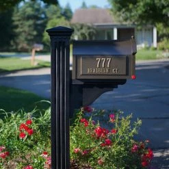Mayne Manchester Decorative Polyethylene Mailbox Post, Black -Baldwin Sales Store mayne mailbox posts stands 5852 b 4f 1000