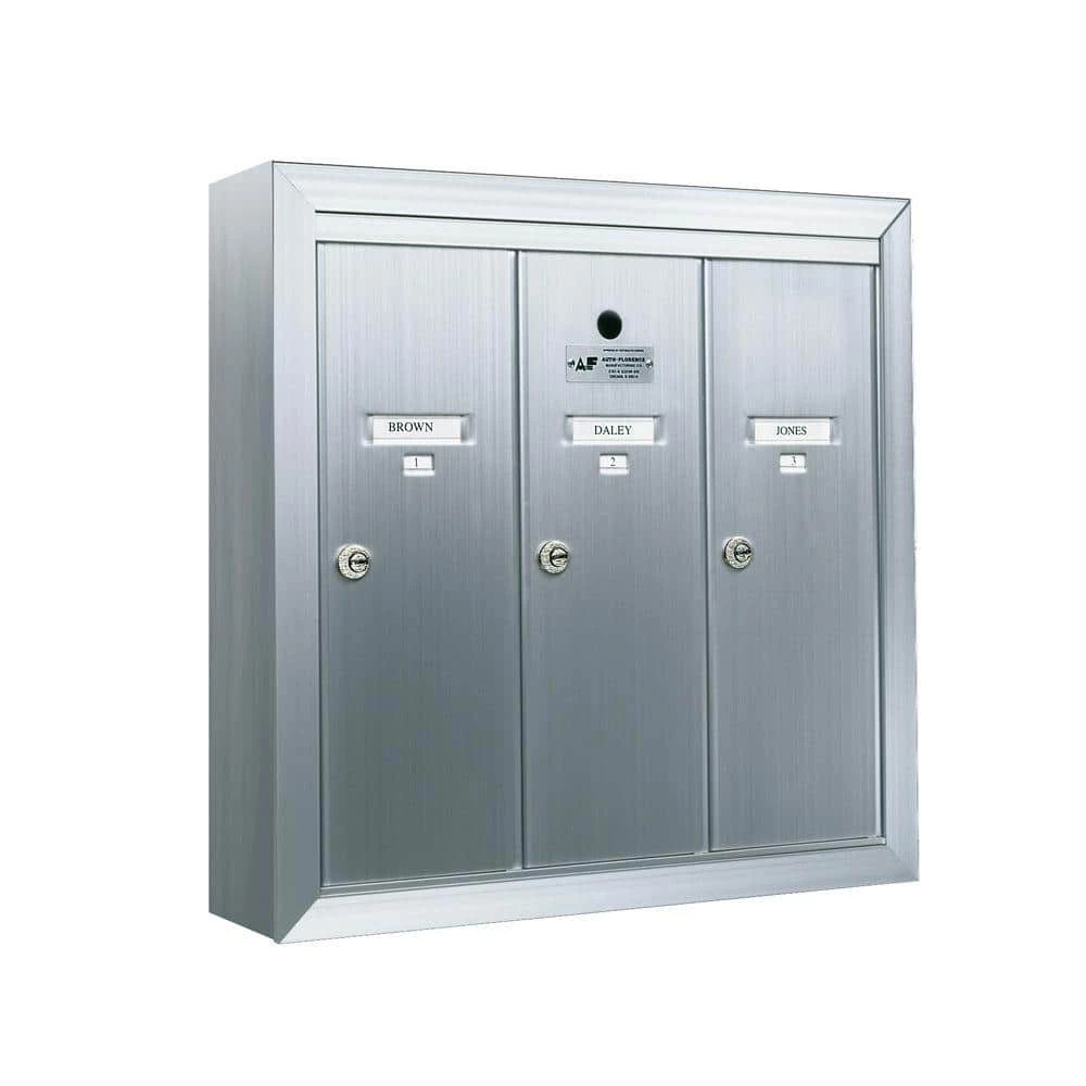 Florence 1250 Vertical Series 3-Compartment Aluminum Surface-Mount Mailbox 2 Florence 1250 Vertical Series 3-Compartment Aluminum Surface-Mount Mailbox