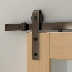 Quiet Glide 78-3/4 in. Soft Close Oil Rubbed Bronze Sliding Barn Door Hardware and Track Kit -Baldwin Sales Store oil rubbed bronze quiet glide barn door hardware nt140009w07sc 1f 1000