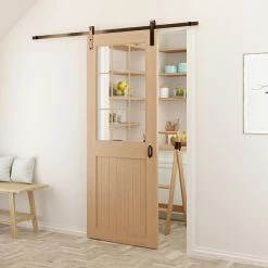 Quiet Glide 78-3/4 in. Soft Close Oil Rubbed Bronze Sliding Barn Door Hardware and Track Kit