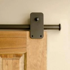 Quiet Glide 96 in. Basic Rectangle Oil Rubbed Bronze Sliding Barn Door Round Track and Hardware Kit -Baldwin Sales Store oil rubbed bronze quiet glide barn door hardware qg 1300 br 96 07 4f 1000