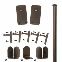 Quiet Glide 96 in. Basic Rectangle Oil Rubbed Bronze Sliding Barn Door Round Track and Hardware Kit