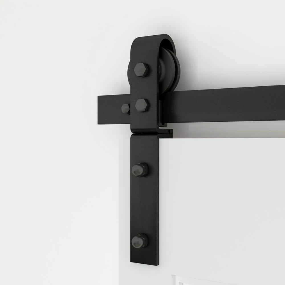 Quiet Glide 72 in. Black Single Bi-Fold Sliding Barn Door Track and Hardware Kit 6 Quiet Glide 72 in. Black Single Bi-Fold Sliding Barn Door Track and Hardware Kit - Image 4