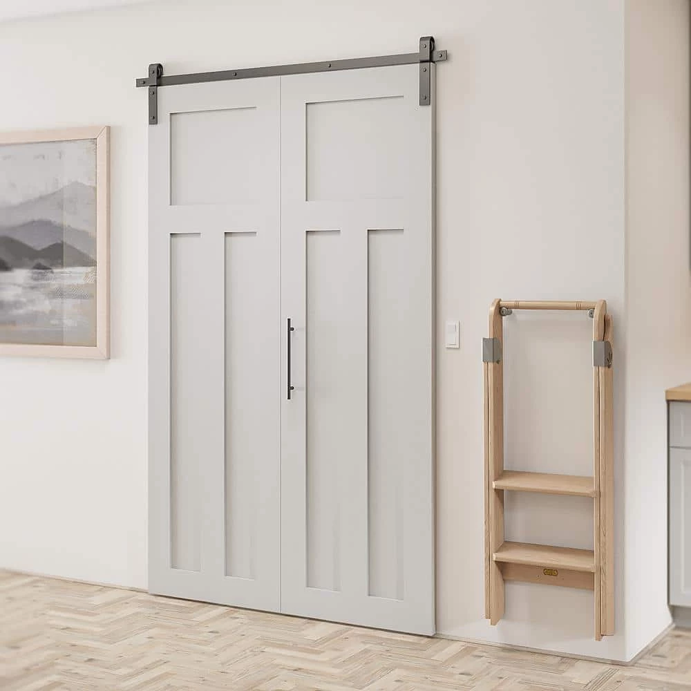 Quiet Glide 72 in. Black Single Bi-Fold Sliding Barn Door Track and Hardware Kit 5 Quiet Glide 72 in. Black Single Bi-Fold Sliding Barn Door Track and Hardware Kit - Image 3