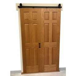 Quiet Glide 60 in. Black Single Bi-Fold Top Mount Sliding Barn Door Track and Hardware Kit -Baldwin Sales Store quiet glide bi fold door hardware nt bf1500 tm 08 5 4f 1000