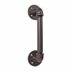 Quiet Glide 3-1/2 in. x 13 in. Oil Rubbed Bronze Industrial Pipe Barn Door Pull