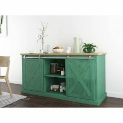 Quiet Glide 48 in. Satin Nickel Miniature Top Mount Sliding Barn Door Hardware for Double Furniture Wood Doors