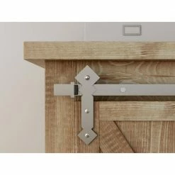 Quiet Glide 48 in. Satin Nickel Miniature Diamond Sliding Barn Door Hardware for Double Furniture Wood Doors -Baldwin Sales Store satin nickel quiet glide barn door hardware nt 1310 05 sn 48 2 4f 1000
