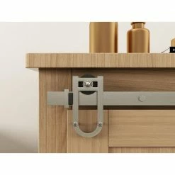 Quiet Glide 72 in. Satin Nickel Miniature Horseshoe Sliding Barn Door Hardware for Double Furniture Wood Doors -Baldwin Sales Store satin nickel quiet glide barn door hardware nt 1310 08 sn 72 2 4f 1000