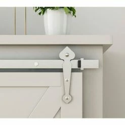 Quiet Glide 60 in. Satin Nickel Miniature Spade Sliding Barn Door Hardware for Double Furniture Wood Doors -Baldwin Sales Store satin nickel quiet glide barn door hardware nt 1310 10 sn 60 2 4f 1000