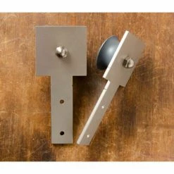 Quiet Glide 96 in. Cube Stick Satin Nickel Sliding Barn Door Round Track and Hardware Kit -Baldwin Sales Store satin nickel quiet glide barn door hardware qg 1300 cs 96 02 fa 1000