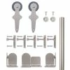 Quiet Glide 96 in. Wright Satin Nickel Sliding Barn Door Round Track and Hardware Kit -Baldwin Sales Store satin nickel quiet glide barn door hardware qg 1300 wr 96 02 64 1000