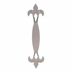 Quiet Glide Fleur-De-Lis 11 in. x 2-3/4 in. x 1-1/2 in. Satin Nickel Handle