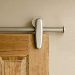 Quiet Glide 72 in. Vista Satin Nickel Sliding Barn Door Round Track and Hardware Kit 11 Quiet Glide 72 in. Vista Satin Nickel Sliding Barn Door Round Track and Hardware Kit -Baldwin Sales Store satin nickel quiet glide barn door hardware qg1300v02 1f 1000