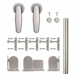 Quiet Glide 72 in. Vista Satin Nickel Sliding Barn Door Round Track and Hardware Kit