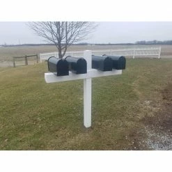 The Handy Post Post for 4 Mailboxes 54 in. x 54 in. x 5 in. Vinyl Sleeve, White -Baldwin Sales Store the handy post mailbox posts stands hp 1w4 1f 1000