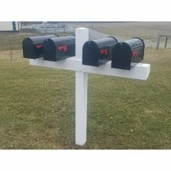 The Handy Post Post for 4 Mailboxes 54 in. x 54 in. x 5 in. Vinyl Sleeve, White -Baldwin Sales Store the handy post mailbox posts stands hp 1w4 4f 1000