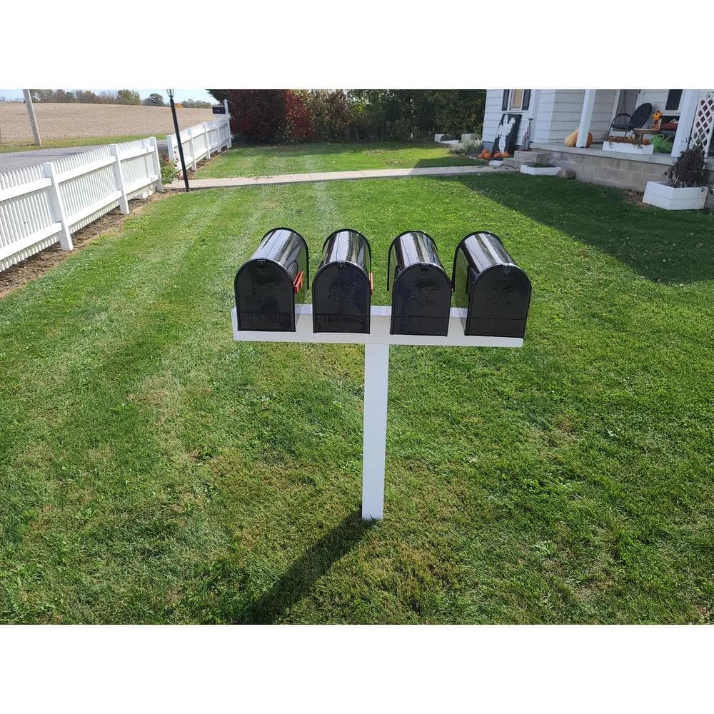 The Handy Post Post for 4 Mailboxes 42 in. x 45 in. x 5 in. Vinyl Sleeve in White 6 The Handy Post Post for 4 Mailboxes 42 in. x 45 in. x 5 in. Vinyl Sleeve in White - Image 4