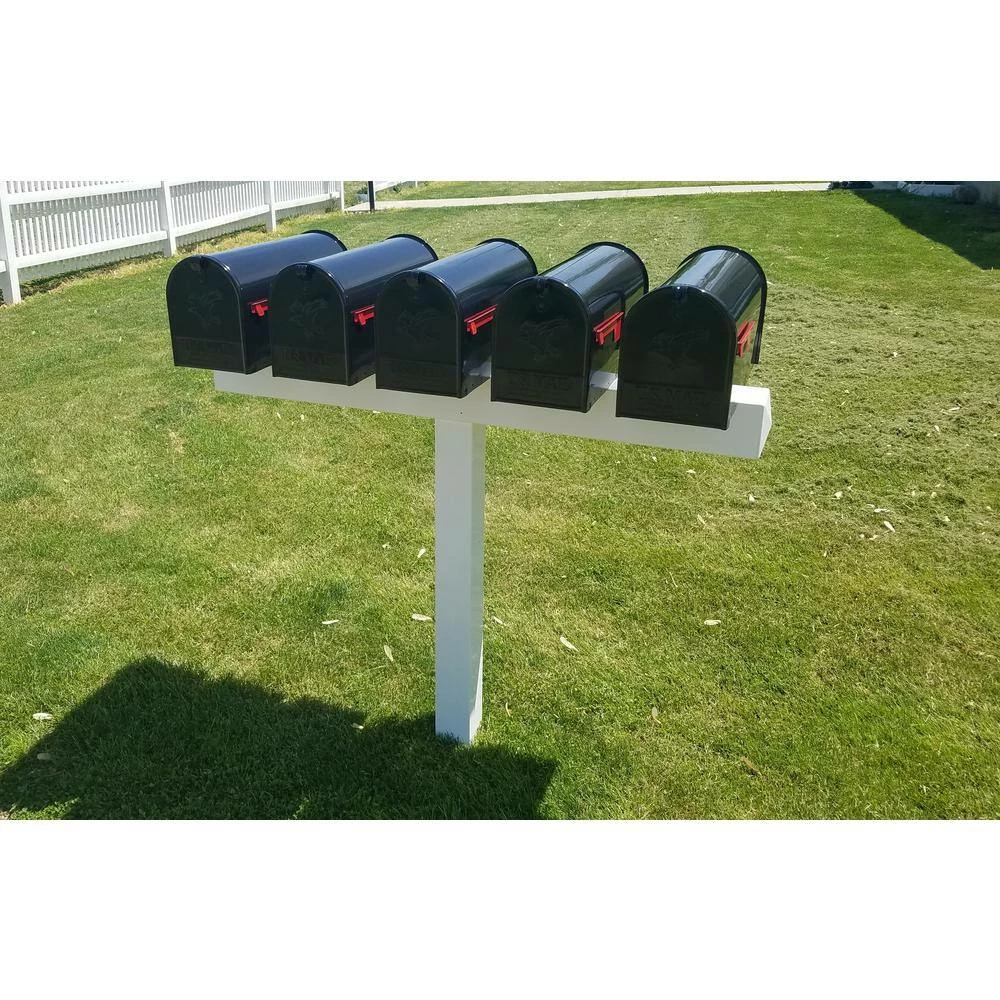 The Handy Post 42 in. x 54 in. Vinyl Post Sleeve for 5 Small, Medium, Large Mailboxes, White 9 The Handy Post 42 in. x 54 in. Vinyl Post Sleeve for 5 Small, Medium, Large Mailboxes, White - Image 7