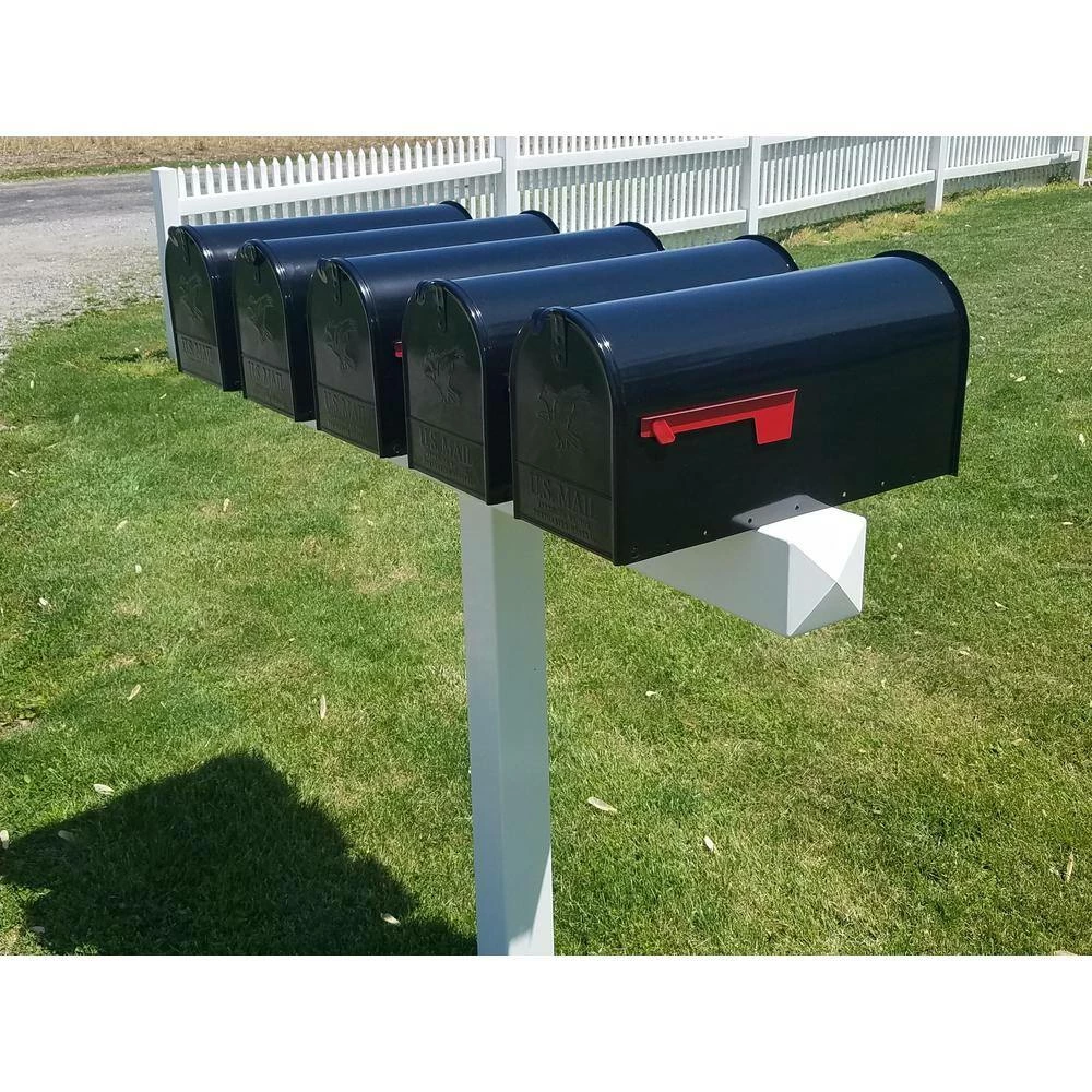 The Handy Post 42 in. x 54 in. Vinyl Post Sleeve for 5 Small, Medium, Large Mailboxes, White 8 The Handy Post 42 in. x 54 in. Vinyl Post Sleeve for 5 Small, Medium, Large Mailboxes, White - Image 6