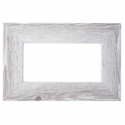 MirrorChic Driftwood 54 in. x 36 in. Mirror Frame Kit in White - Mirror Not Included