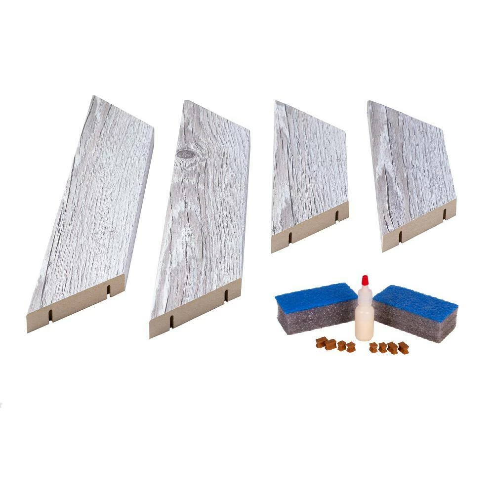 MirrorChic Driftwood 54 in. x 36 in. Mirror Frame Kit in White - Mirror Not Included 4 MirrorChic Driftwood 54 in. x 36 in. Mirror Frame Kit in White - Mirror Not Included - Image 2